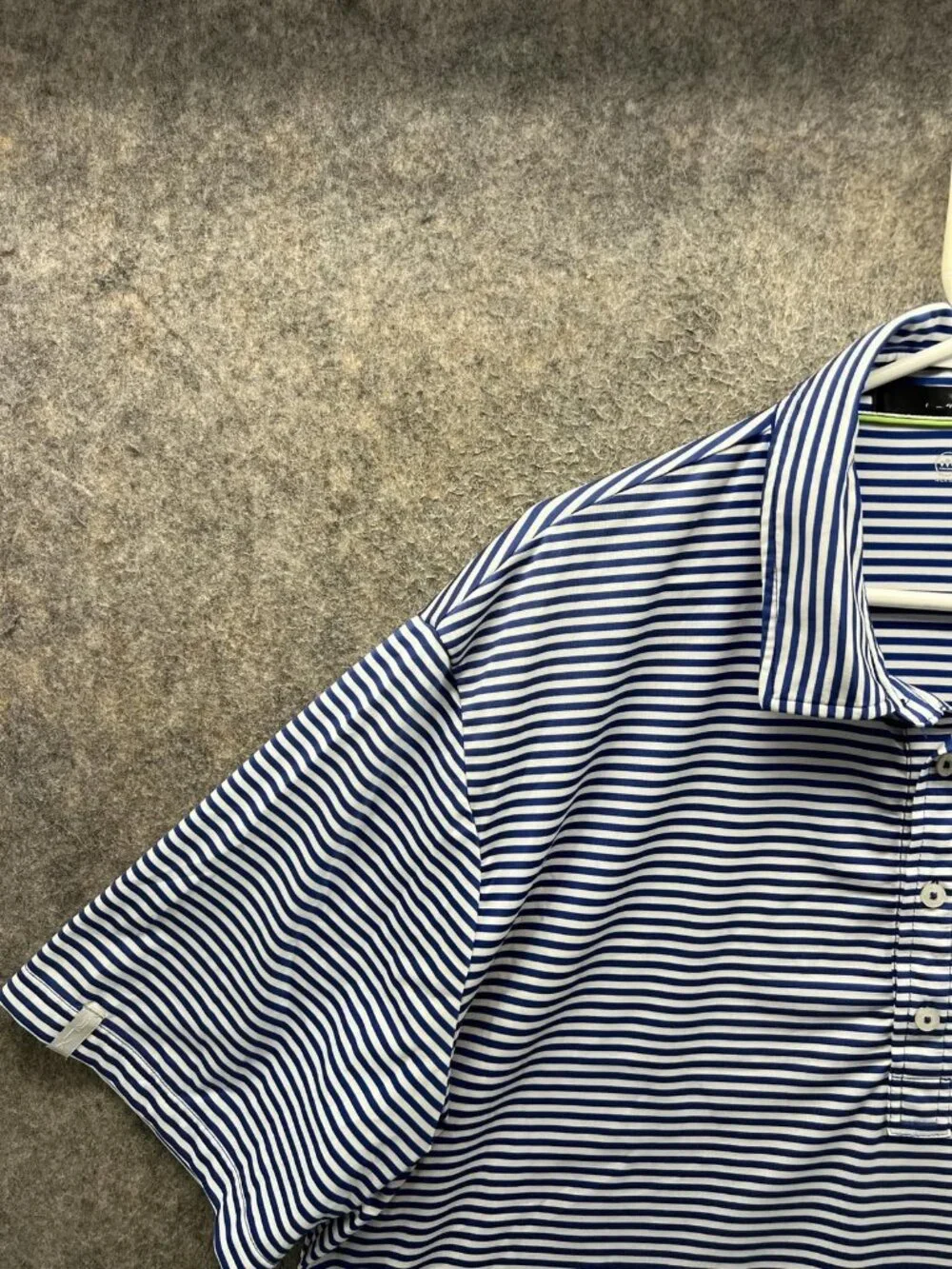 RLX Ralph Lauren Polo Shirt Mens XL Blue Striped Golf Performance Wicking